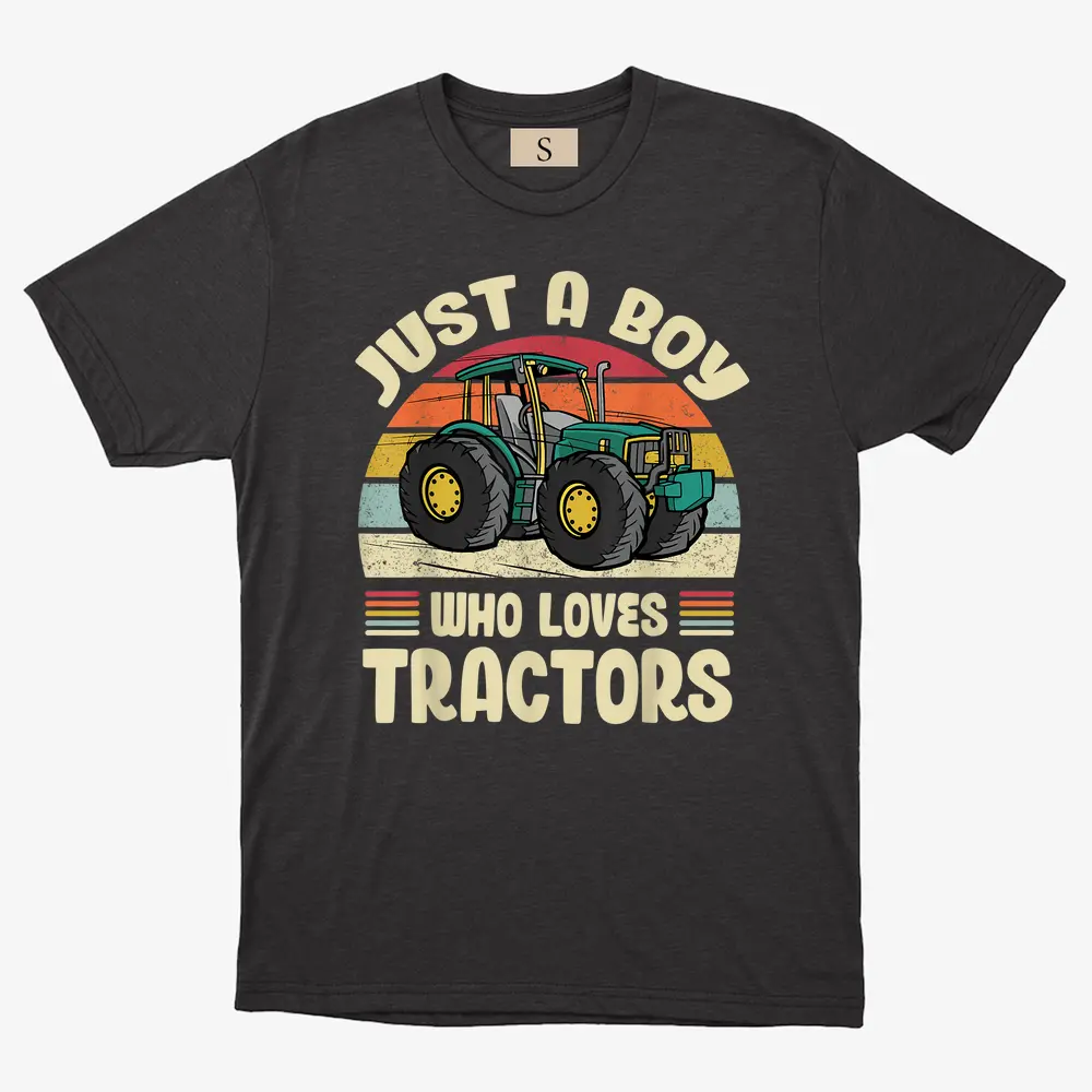 Just A Boy Who Loves Tractors - Farmer T-Shirt