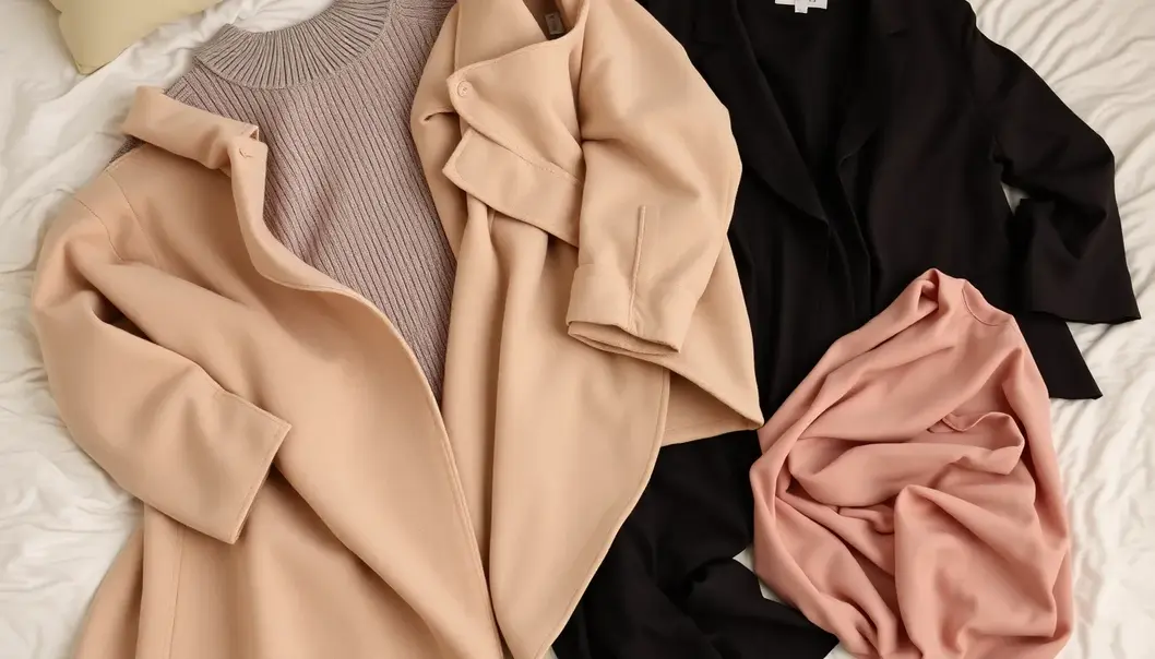 A couple harmoniously blends their wardrobe in a shared closet.
